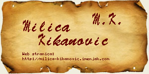 Milica Kikanović vizit kartica
